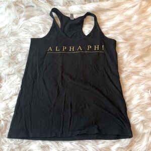 Mr. Alpha Phi 2016 Black and Gold Tank Top Size Large
